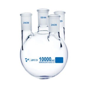 Ballon d'ébullition à fond rond et quatre cols, parallèle, 10 000 ml