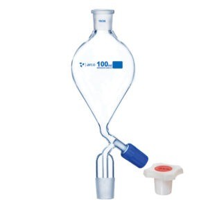 Entonnoir séparateur, tige en forme de poire à l'intérieur du cône, bouchon en PP, 100 ml