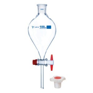 Entonnoir séparateur en forme de poire avec bouchon en PP, 100 ml